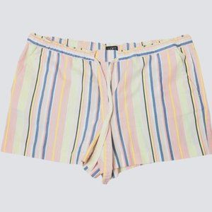 Loft Summer  Cotton Striped Shorts pockets Large